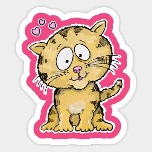 Cute lovable cartoon kitty cat Sticker